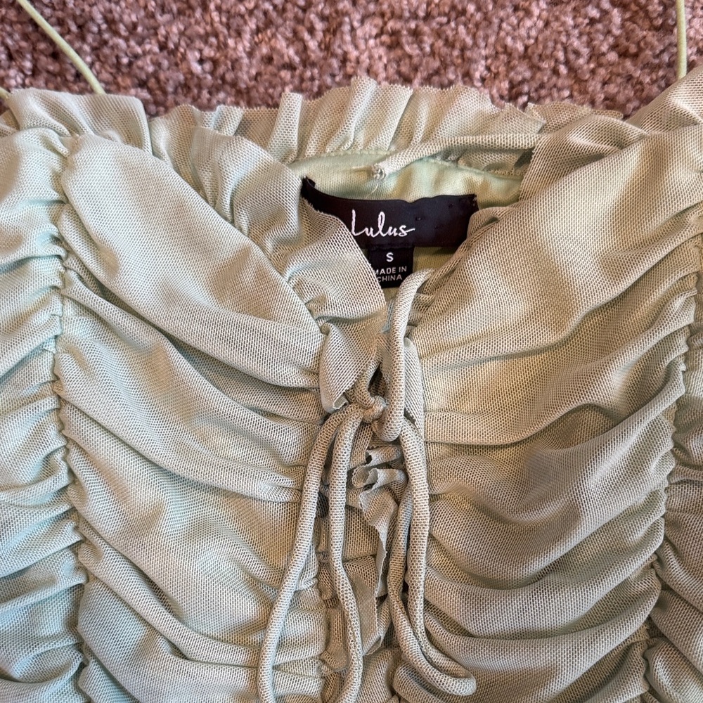 Green Ruched One Piece - Picture 2 of 3